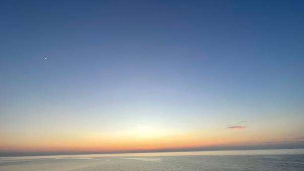 istock Beautiful sea at the sunset with a clear sky 1445358252