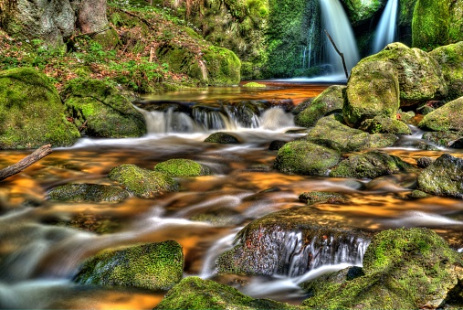 A long exposure shot of the waterfall in Osterreich, Austria