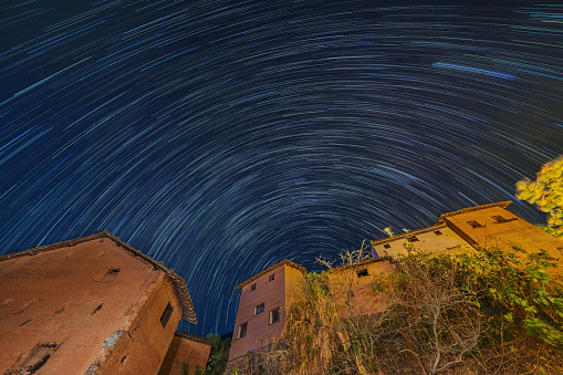 Ancient Villages and Starry Scenery in the Mountainous Areas of Anhui Province, China On November 24, 2022