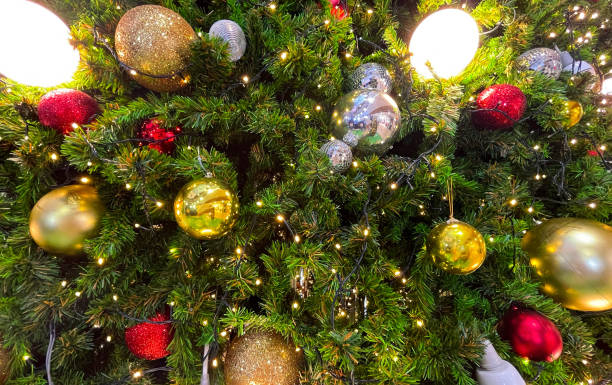 istock Christmas ball tree decoration, Christmas background 1445363836