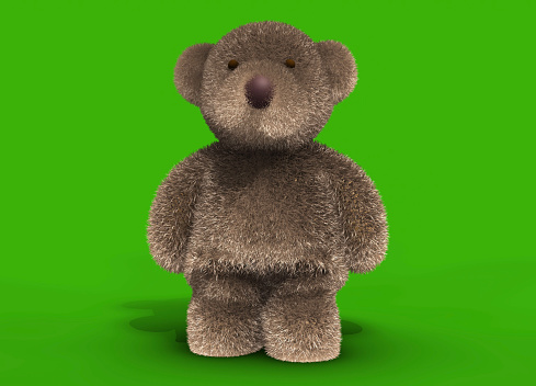 Cute bear looking at camera on green background. / You can see the animation movie of this image from my iStock video portfolio. Video number: 1444540783