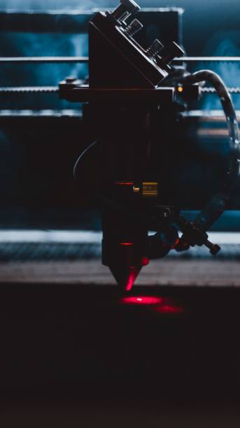 istock Vertical closeup shot of a CNC laser cutting machine 1445366369