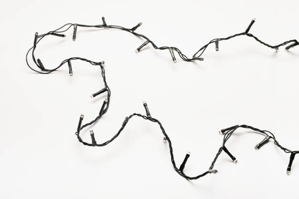 istock Christmas lights on the white background 1445366458