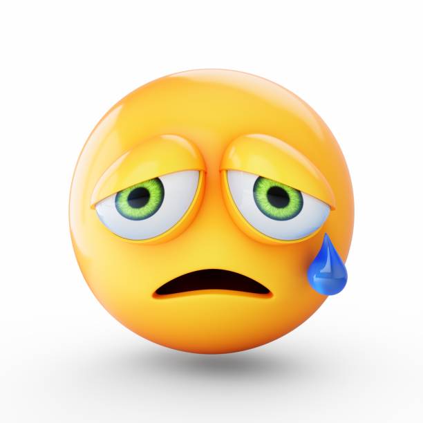 istock 3D Rendering sad emoji isolated on white background 1445372185