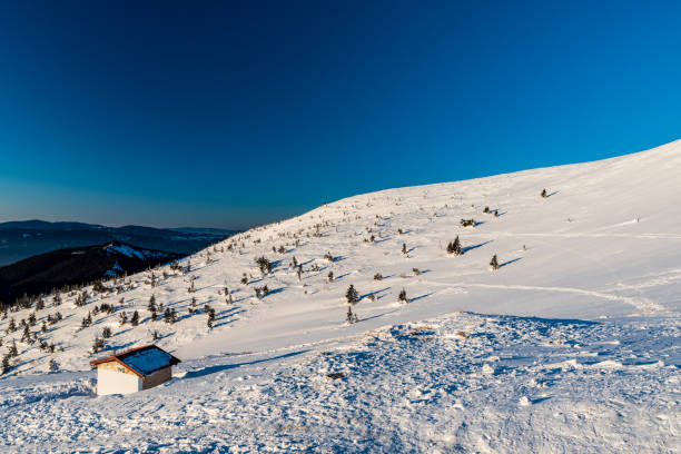 Morning view from Urulna Durkova in winter Low Tatras mountains in Slovakia Morning view from Urulna Durkova hut in winter Low Tatras mountains in Slovakia durkova stock pictures, royalty-free photos & images