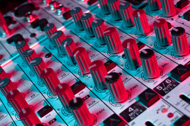 istock sound mixer faders. audio recording 1445374532