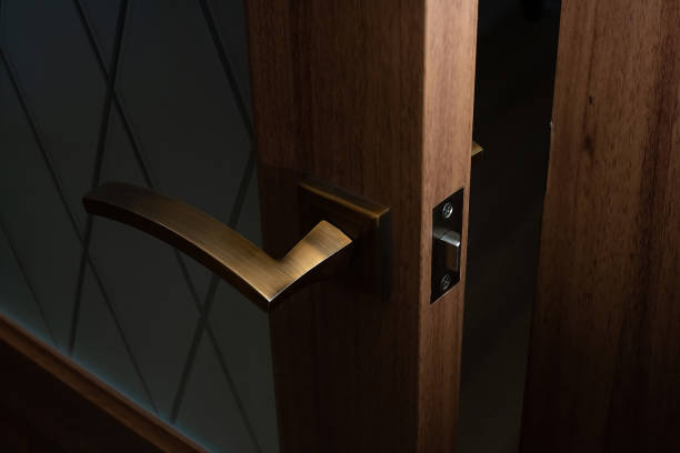 istock open door. doorknob handle close up 1445374533