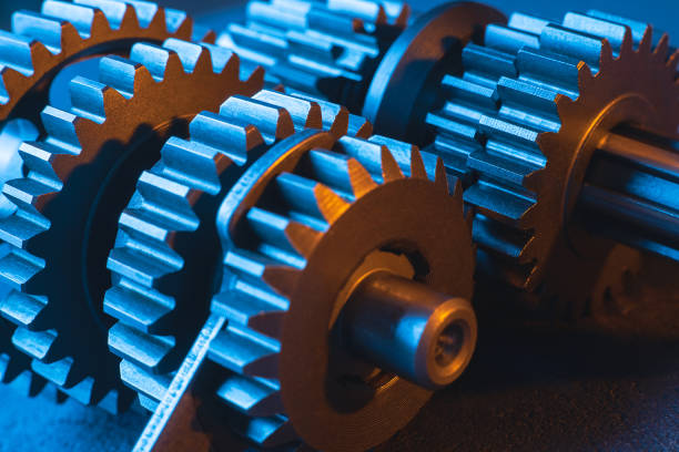 istock gears cogs mechanics. gearbox shafts. 1445380180