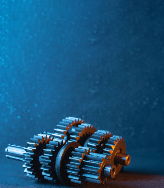 istock gears with copyspace. gearbox shafts. 1445380216