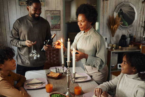 istock Lightning candles before family's lunch! 1445388088