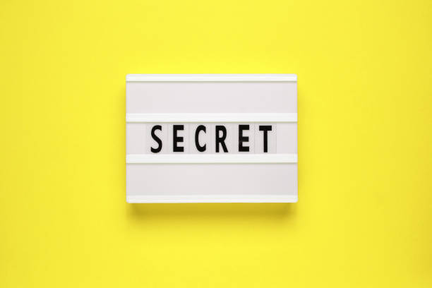 istock Lightbox with word secret on yellow background. 1445388615