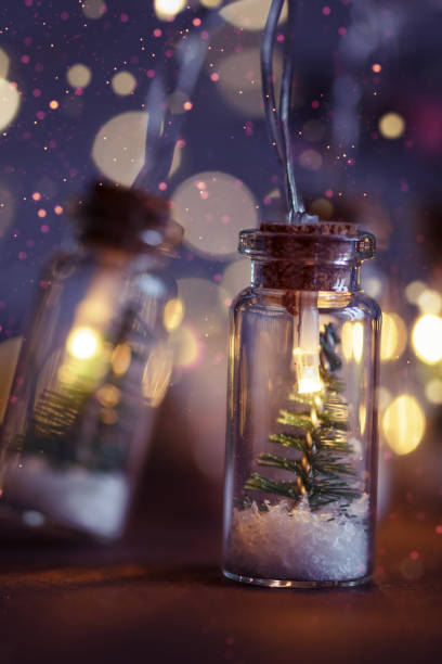 istock Creative Christmas garland lights with bokeh. 1445389848