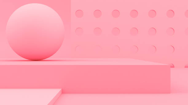 istock 3d minimal style wallpaper. Geometric shapes modern background. 3d abstract illustration. Pastel colors. 1445391149