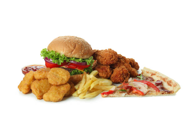 istock Concept of fast food isolated on white background 1445393211
