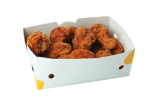 istock Box with nuggets isolated on white background 1445394303