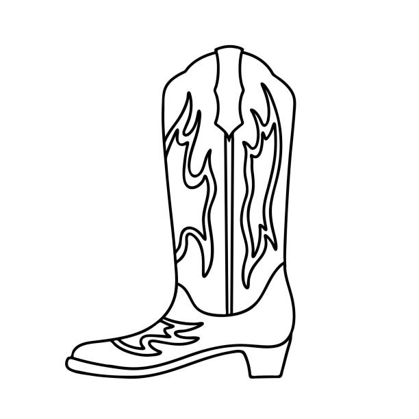 cowgirl boot - joshua ağacı illüstrasyonlar stock illustrations