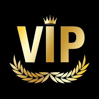 vip black background gold wreath. Elegant luxury. Premium design. Vector illustration. Stock image. EPS 10.