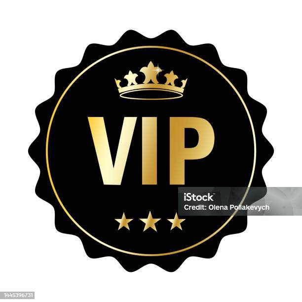 Vip Sticker Circle Black Vip Circle Crown Certificate Design Elegant Luxury Vector ...