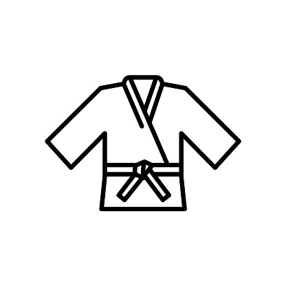 brazilian jiu-jitsu kimono vector icon. 
BJJ gi. Karate,