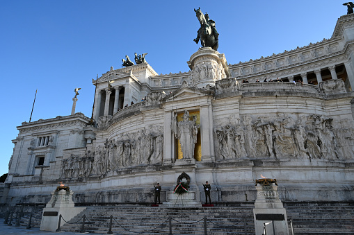 Rome, Italy, november 23, 2022 : Tomb of the Unknown Soldier at the Victor Emmanuel II Monument