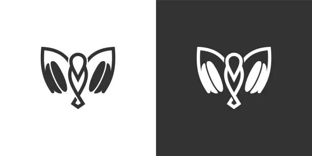 Vector illustration of Vector logo design of a bird with headphone vector logo.