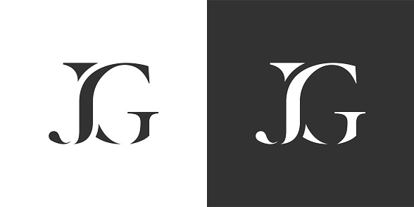 JG or GJ letter logo design.