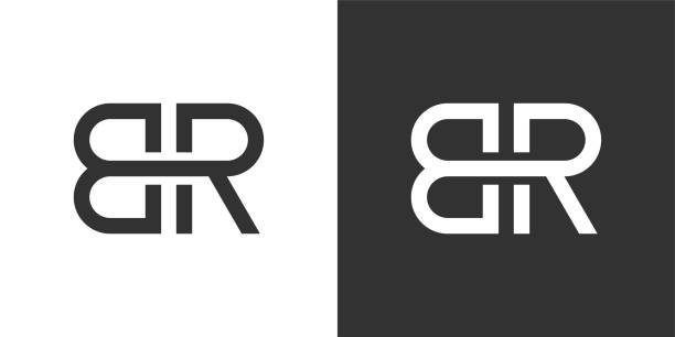 концепция дизайна логотипа br или rb. - rb stock illustrations