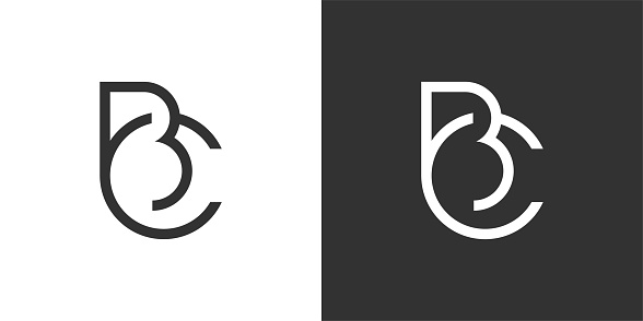 BC or CB letter logo design vector