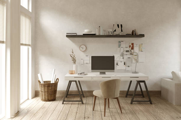 istock Desk and chair in the room 1445407915