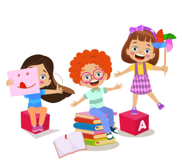 istock Kids playing with bricks and educational games in kindergarten room. Kids play together in kindergarden. Poster with the place for your text. Playroom with children 1445411394