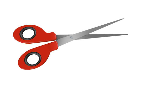 3D rendering office scissors to cut paper