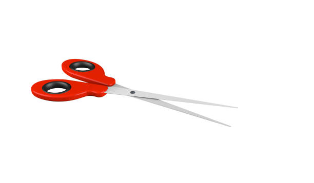 3D rendering office scissors to cut paper