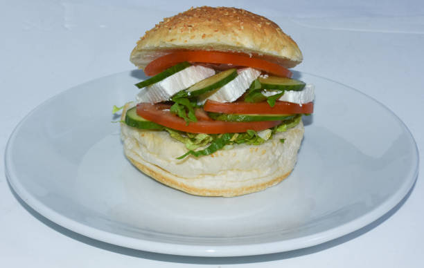 istock sandwich with cheese, tomato, cucumber, lettuce 1445418875