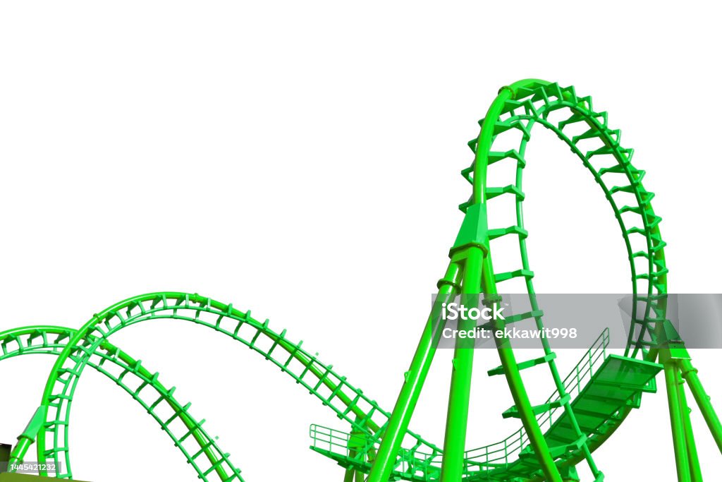 Roller coaster  isolated on white background. Rollercoaster Stock Photo