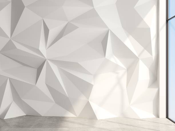 istock White ipolygonal wall the hall lobby interior 1445425778