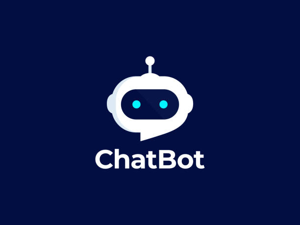 stockillustraties, clipart, cartoons en iconen met chat bot vector logo design concept - robot