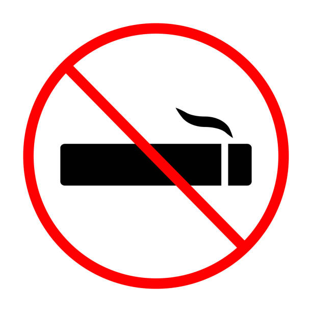 No smoking symbol. Tobacco restricted area. Vector. No smoking symbol. Tobacco restricted area. Editable vector. chewing tobacco stock illustrations