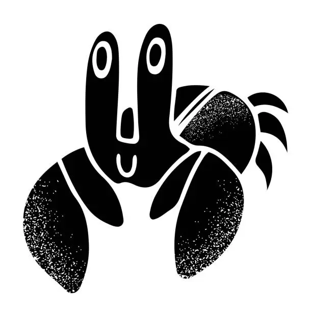 Vector illustration of Little linocut crab