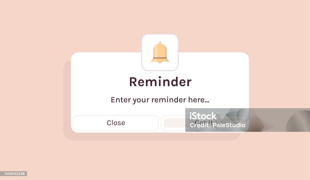 Object Reminders Reminder Notification Page With Floating Elements Stock Illustration ...