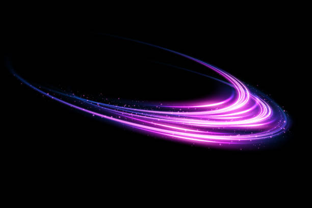 istock Abstract light lines of movement and speed with white color glitters. Light everyday glowing effect. semicircular wave, light trail curve swirl, car headlights, incandescent optical fiber design. 1445438936