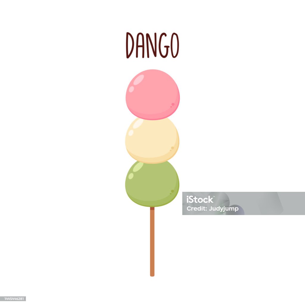 Dango Vector Top View Japanese Dango Dessert With 3 Different Colors Dango Vector ...
