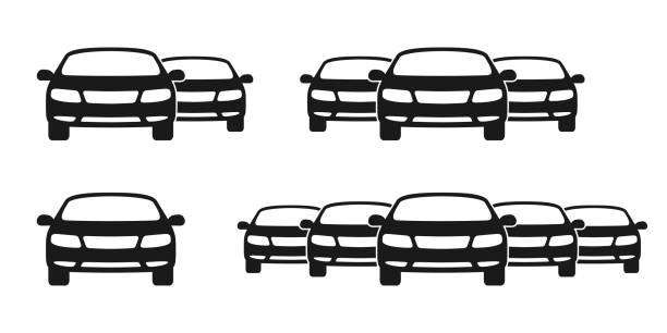 Cars icons set Car fleet graphic icons set. Motor vehicles sign isolated on white background. Vehicles symbol. Vector illustration taxi logo background stock illustrations