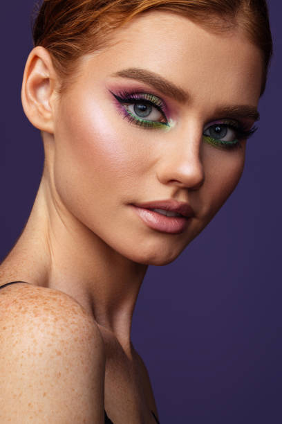 istock Beautiful woman with bright make-up 1445461747
