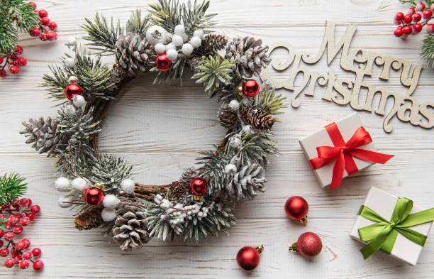 istock Decorative festive Christmas wreath 1445461790