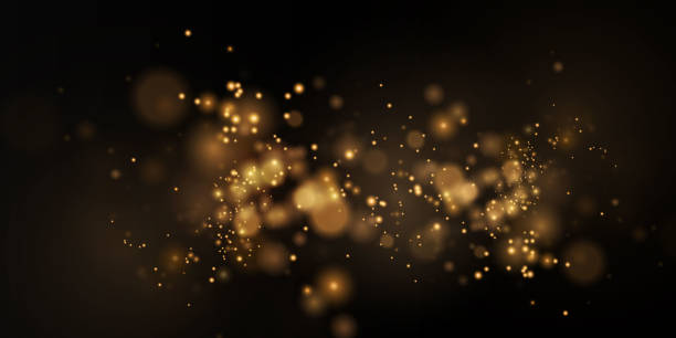 bildbanksillustrationer, clip art samt tecknat material och ikoner med christmas background. powder . magic shining gold dust. fine, shiny dust bokeh particles fall off slightly. fantastic shimmer effect. - oskarpt fokus