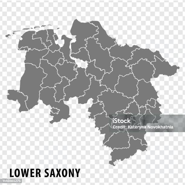 Mappa Dello Stato Della Bassa Sassonia Su Sfondo Trasparente Mappa