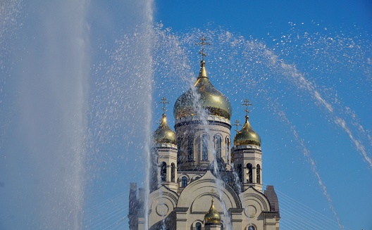 Moscow cityscape. View from the Cathedral of Christ the Saviour