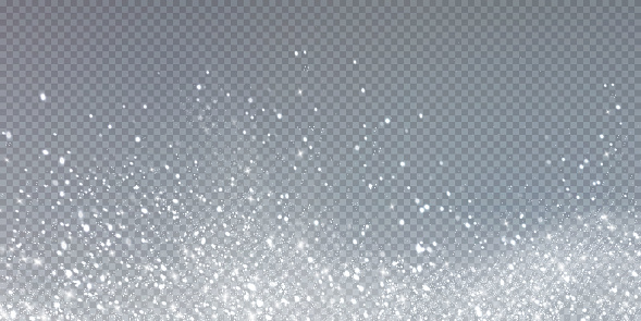 Christmas background. Powder . Magic shining white dust. Fine, shiny dust particles fall off slightly. Fantastic shimmer effect.