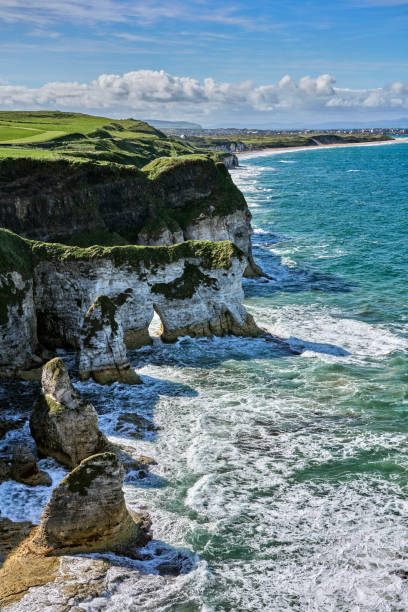 rock cliffs of Malin Headat the Atlantic coast of Ireland stock photo