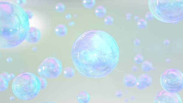 istock 3D cosmetic rendering Colorful serum bubbles 1445480696